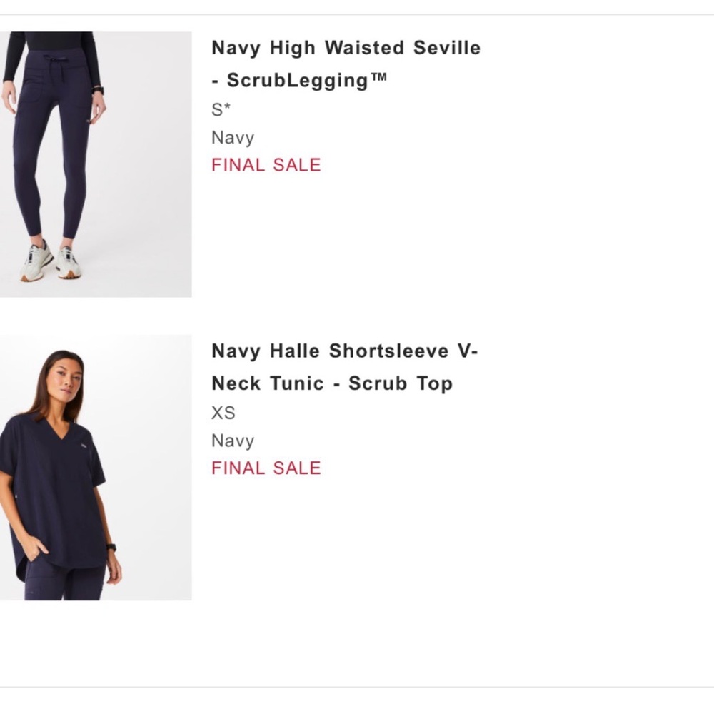 Figs Navy Halle Short Sleeve V-Neck Tunic Scrub Top